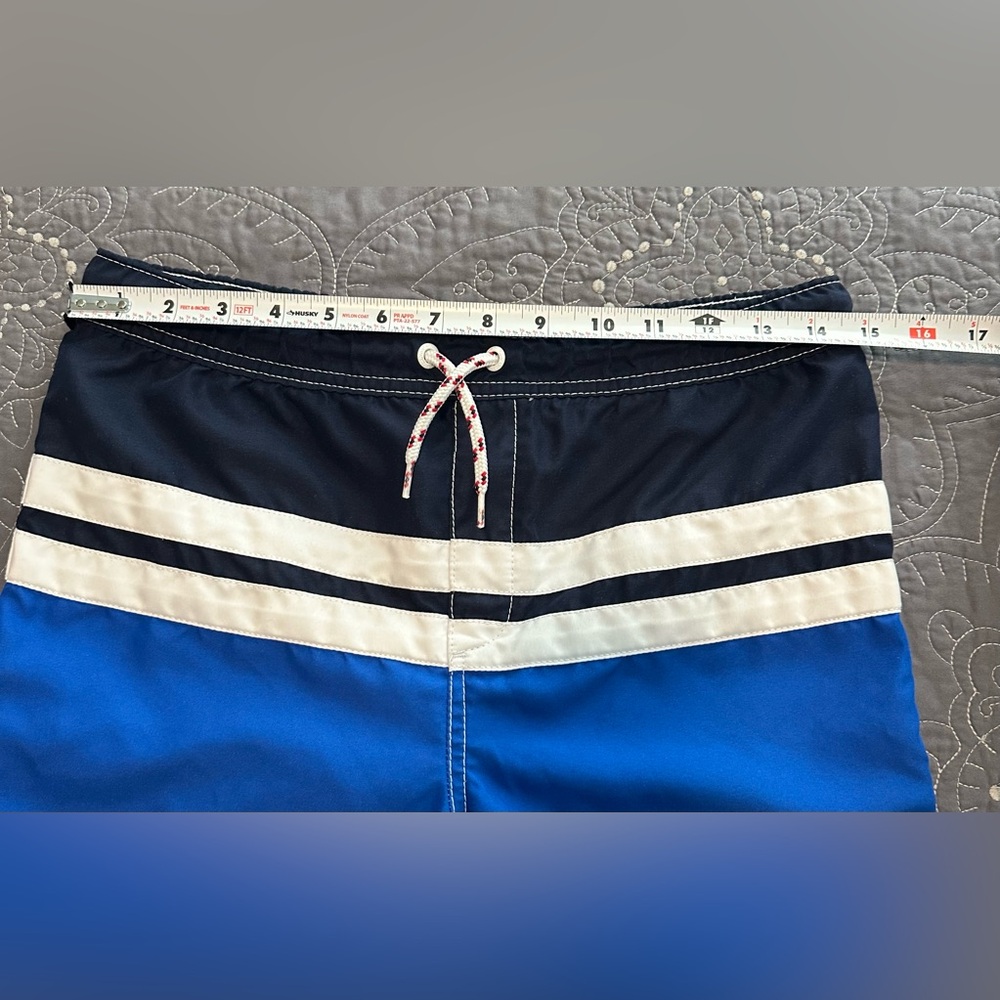 Lands End Boys Blue/White Swim Trunks Size Large 14-16 - Picture 3 of 10